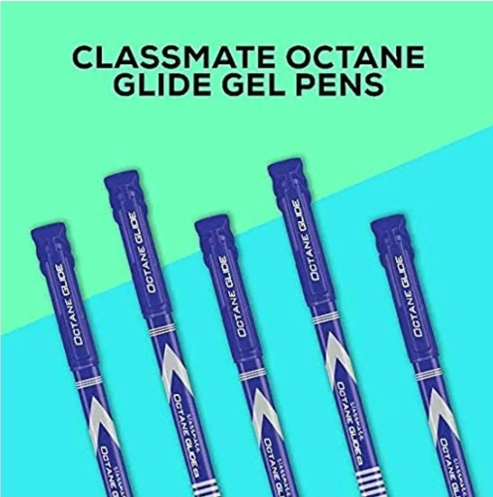 Classmate Octane Glide Gel- Blue Pen, Pack of 10 pens